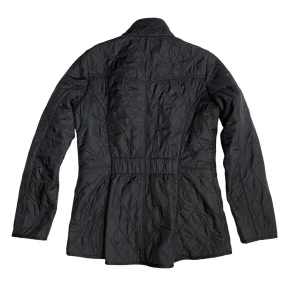 Barbour Cavalry Polarquilt Quilted Jacket Classic Snap & Zip Front Navy Size 8 - Picture 5 of 7